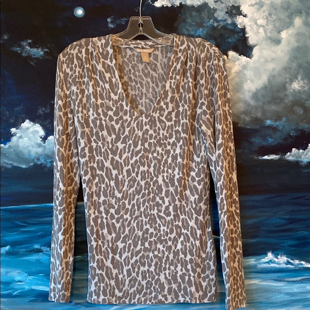 Leopard Print V-Neck Women's Top